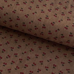 Žamet STRETCH Little cherry taupe