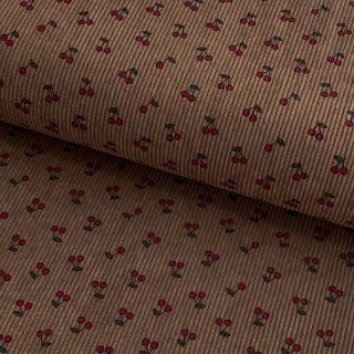 Žamet STRETCH Little cherry taupe