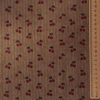 Žamet STRETCH Little cherry taupe