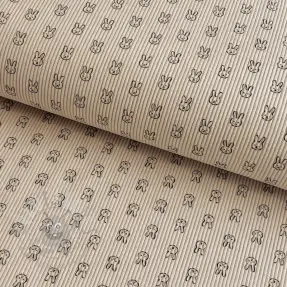 Žamet STRETCH Little bunny light sand