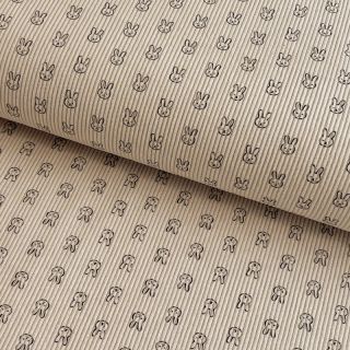 Žamet STRETCH Little bunny light sand