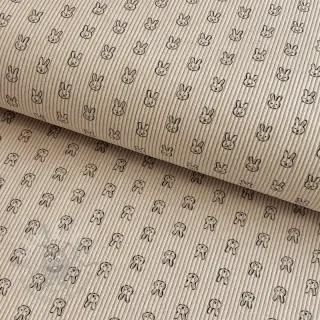 Žamet STRETCH Little bunny light sand