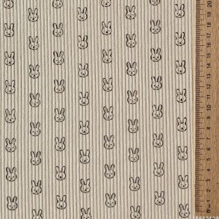 Žamet STRETCH Little bunny light sand