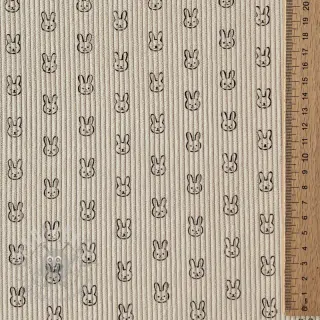 Žamet STRETCH Little bunny light sand