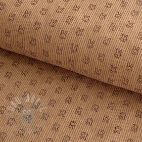 Žamet STRETCH Little bunny sand