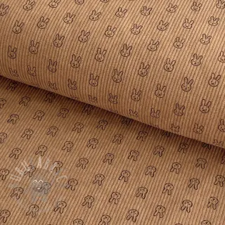 Žamet STRETCH Little bunny sand