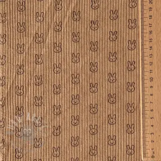 Žamet STRETCH Little bunny sand