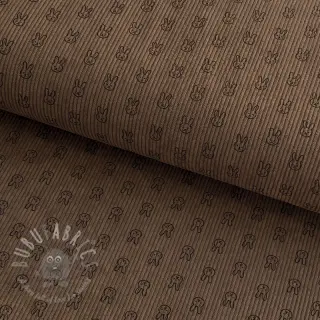 Žamet STRETCH Little bunny taupe