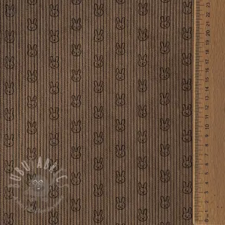 Žamet STRETCH Little bunny taupe