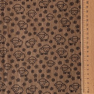 Žamet STRETCH Little sheep taupe