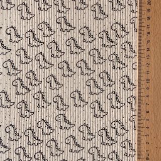 Žamet STRETCH Little dino light sand