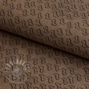 Žamet STRETCH Little dino taupe
