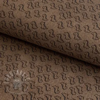 Žamet STRETCH Little dino taupe