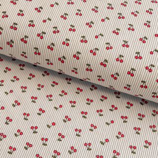 Žamet STRETCH Little cherry light sand