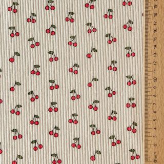 Žamet STRETCH Little cherry light sand