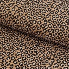 Žamet STRETCH Little Leopard sand