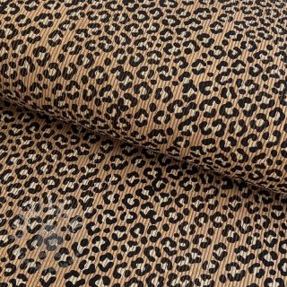 Žamet STRETCH Little Leopard sand