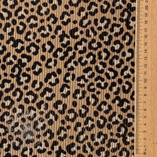 Žamet STRETCH Little Leopard sand