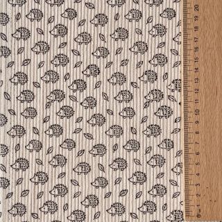 Žamet STRETCH Little hedgehog light sand