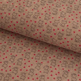 Žamet STRETCH Little foxes sand