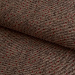 Žamet STRETCH Little foxes taupe