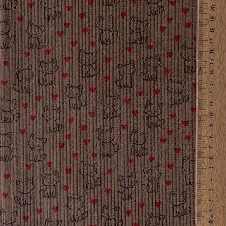 Žamet STRETCH Little foxes taupe