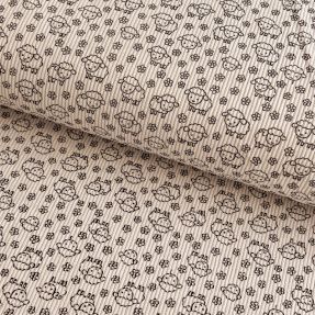 Žamet STRETCH Little sheep light sand