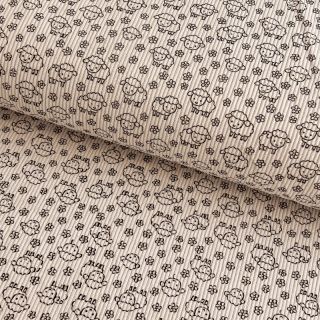 Žamet STRETCH Little sheep light sand