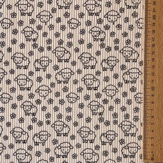 Žamet STRETCH Little sheep light sand