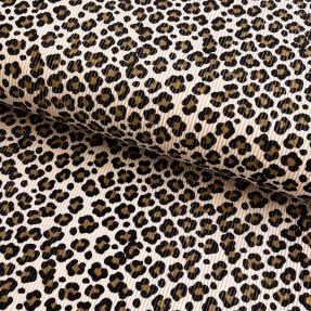 Žamet STRETCH Little Leopard light sand