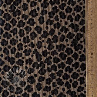 Žamet STRETCH Little Leopard taupe