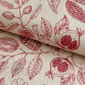 Dekorativno blago RUSTIC VINTAGE PRINT Granata groseille