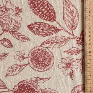 Dekorativno blago RUSTIC VINTAGE PRINT Granata groseille