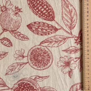Dekorativno blago RUSTIC VINTAGE PRINT Granata groseille