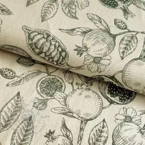 Dekorativno blago RUSTIC VINTAGE PRINT Granata kaki