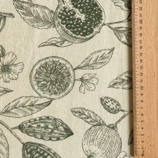Dekorativno blago RUSTIC VINTAGE PRINT Granata kaki