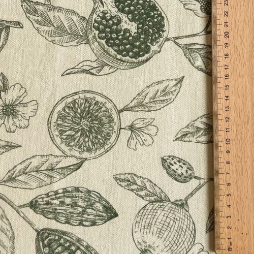 Dekorativno blago RUSTIC VINTAGE PRINT Granata kaki