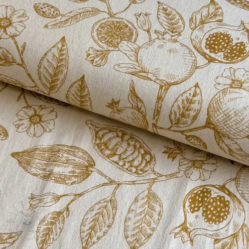 Dekorativno blago RUSTIC VINTAGE PRINT Granata peanut