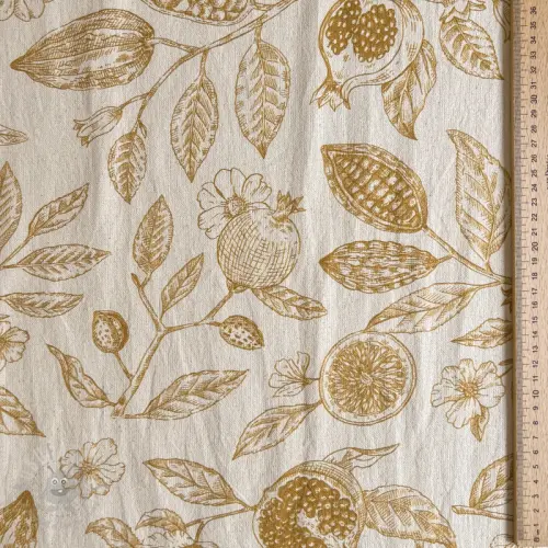 Dekorativno blago RUSTIC VINTAGE PRINT Granata peanut
