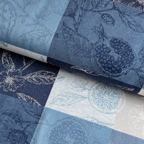 Dekorativno blago FRENCH TABLE CLOTH JACQUARD Cabosse allover indigo
