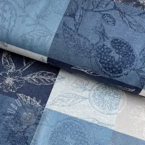 Dekorativno blago FRENCH TABLE CLOTH JACQUARD Cabosse allover indigo