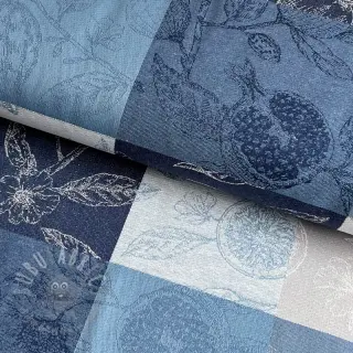 Dekorativno blago FRENCH TABLE CLOTH JACQUARD Cabosse allover indigo