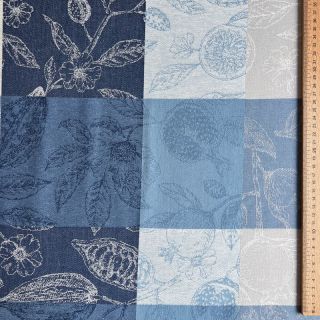 Dekorativno blago FRENCH TABLE CLOTH JACQUARD Cabosse allover indigo
