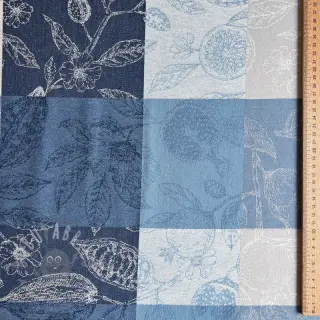 Dekorativno blago FRENCH TABLE CLOTH JACQUARD Cabosse allover indigo