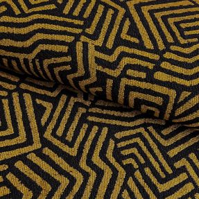Dekorativno blago jacquard Mesopotamie noir jaune