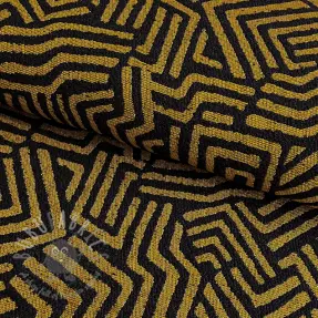 Dekorativno blago jacquard Mesopotamie noir jaune