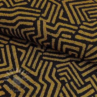 Dekorativno blago jacquard Mesopotamie noir jaune