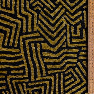 Dekorativno blago jacquard Mesopotamie noir jaune