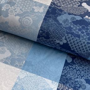 Dekorativno blago FRENCH TABLE CLOTH JACQUARD Niwa allover indigo