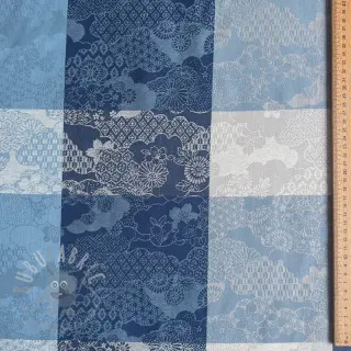 Dekorativno blago FRENCH TABLE CLOTH JACQUARD Niwa allover indigo